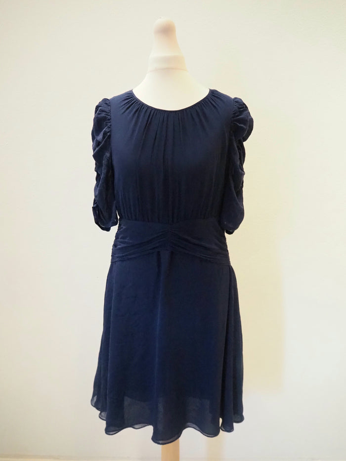 Whistles Blue Chiffon Dress Size 10