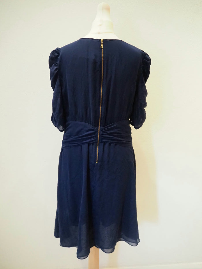 Whistles Blue Chiffon Dress Size 10