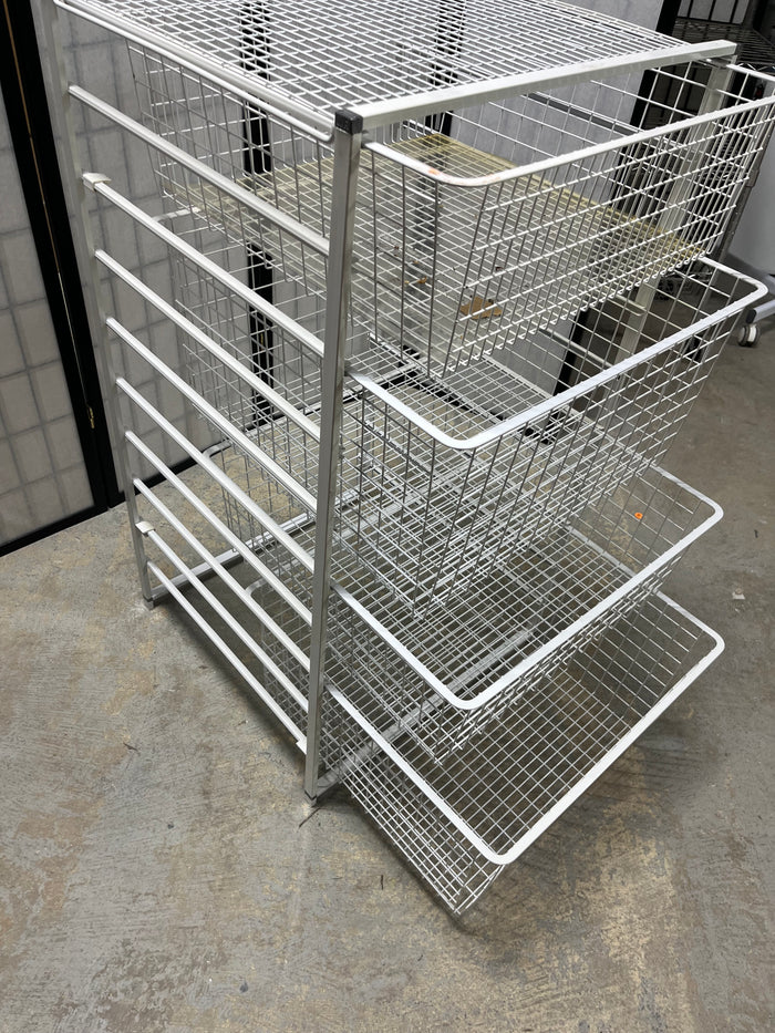 White Metal Wire Storage Drawers