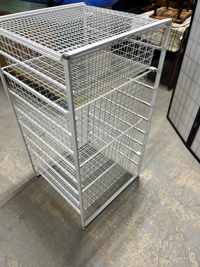 White Metal Wire Storage Drawers