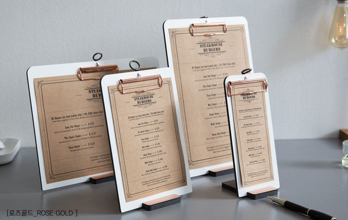 Desk Accessories White Rose Gold Ring Clipboard - A4 Landscape