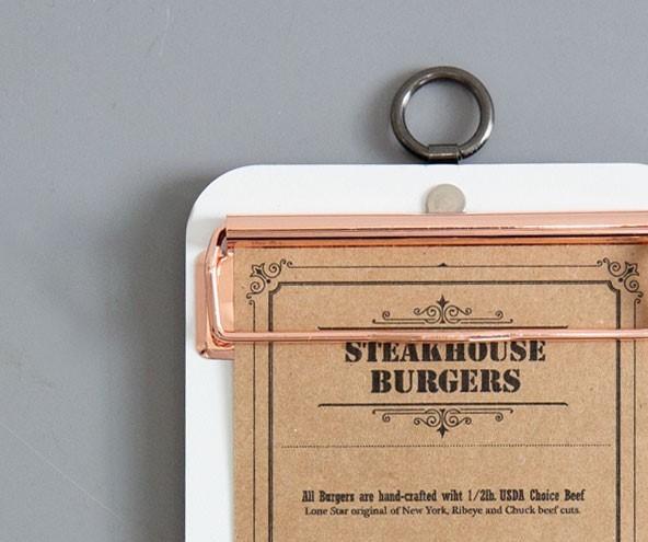 Desk Accessories White Rose Gold Ring Clipboard - A4 Landscape