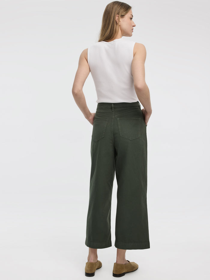Wide-Leg High-Rise Cropped Pant