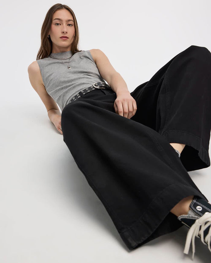 Wide-Leg High-Rise Jean