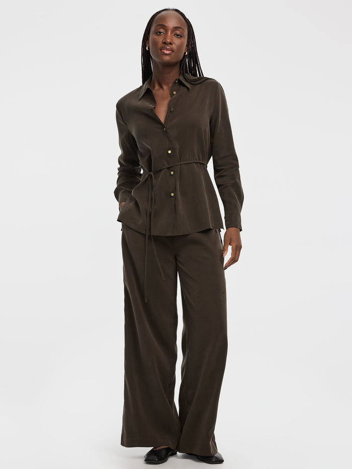 Wide-Leg High-Rise Pull-On Pant