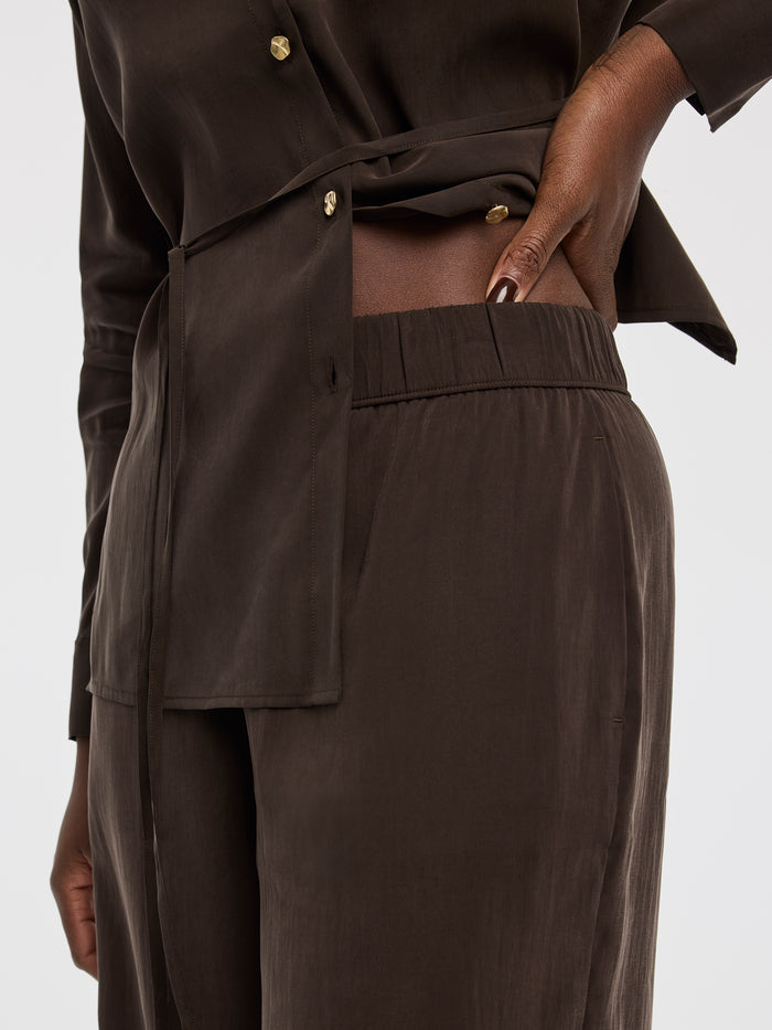 Wide-Leg High-Rise Pull-On Pant