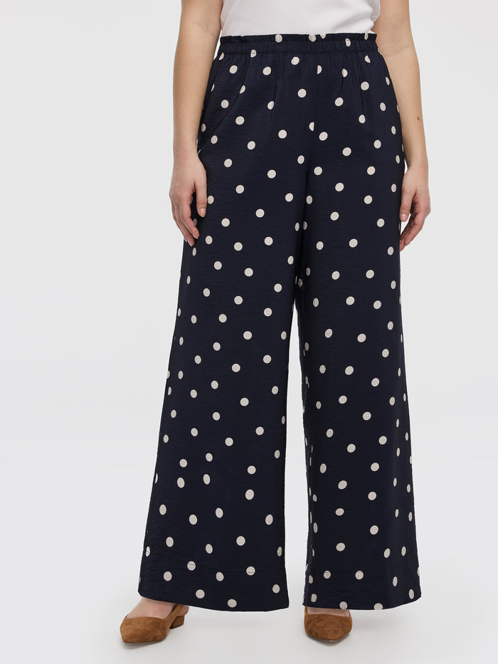 Wide-Leg High-Rise Pull-On Pant