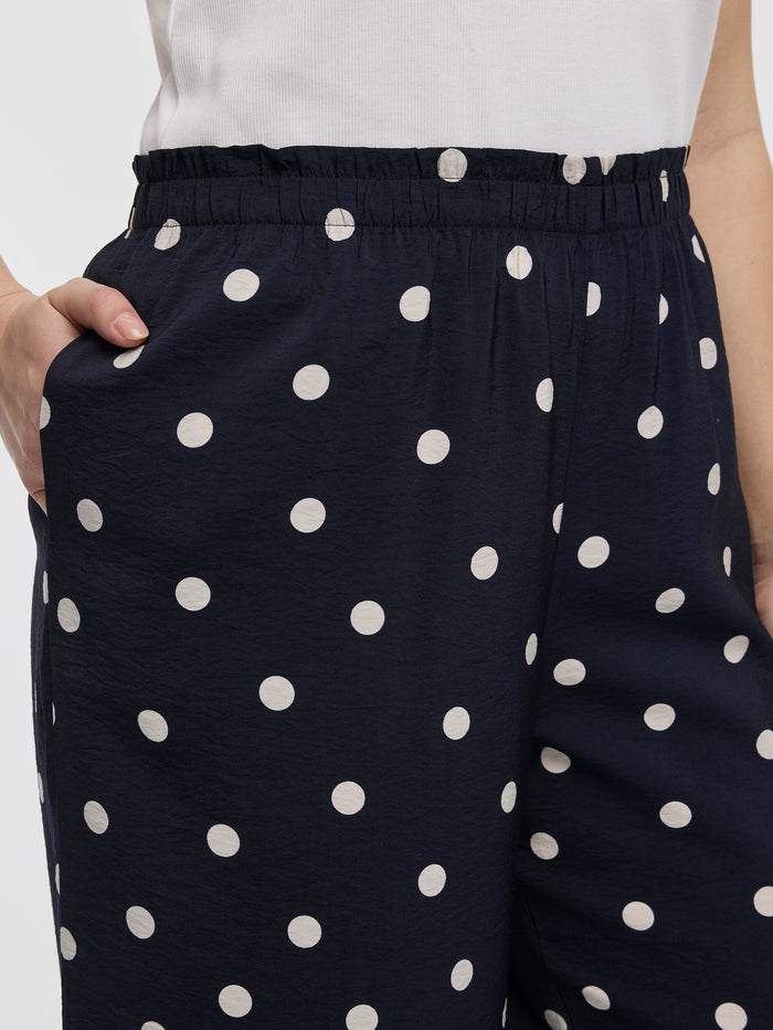 Wide-Leg High-Rise Pull-On Pant