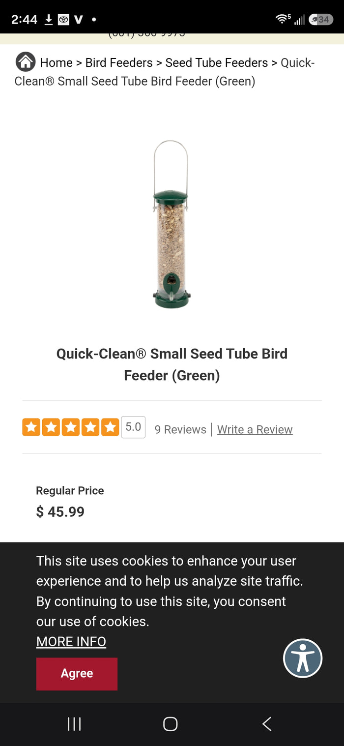 Wild Birds Unlimited Feeder and Bird Seed Storage Dispenser/Container