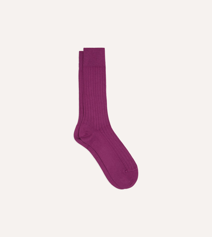 Wine Cotton Mid-Calf Socks
