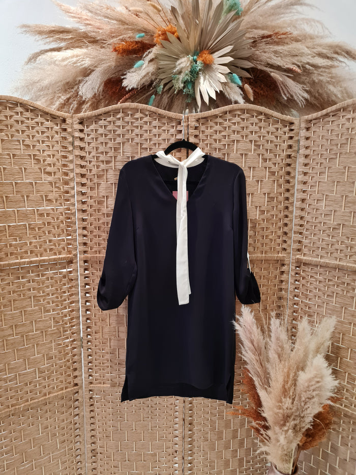 Zara Black/Wht Trim Dress Size S