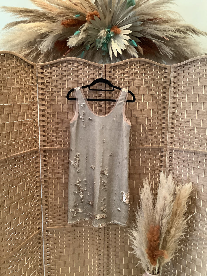 Zara Gold Sequined Dress Size S