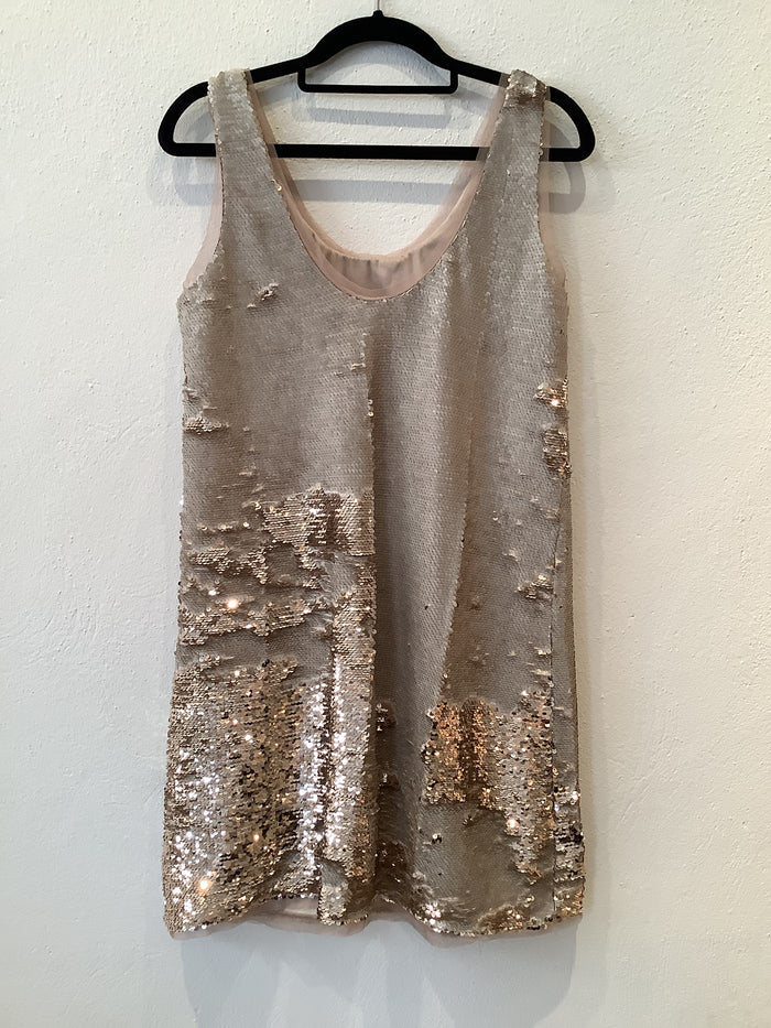 Zara Gold Sequined Dress Size S