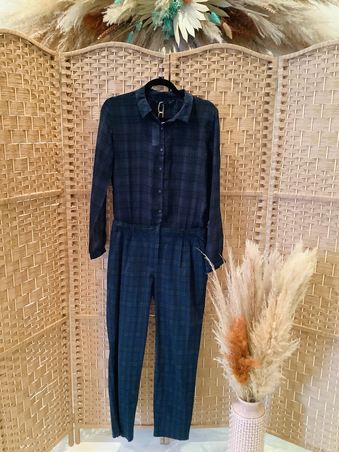 Zara Tartan Jumpsuit Small