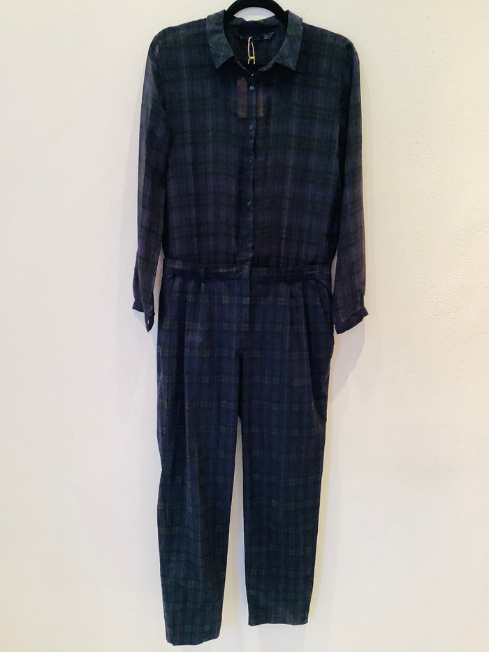 Zara Tartan Jumpsuit Small