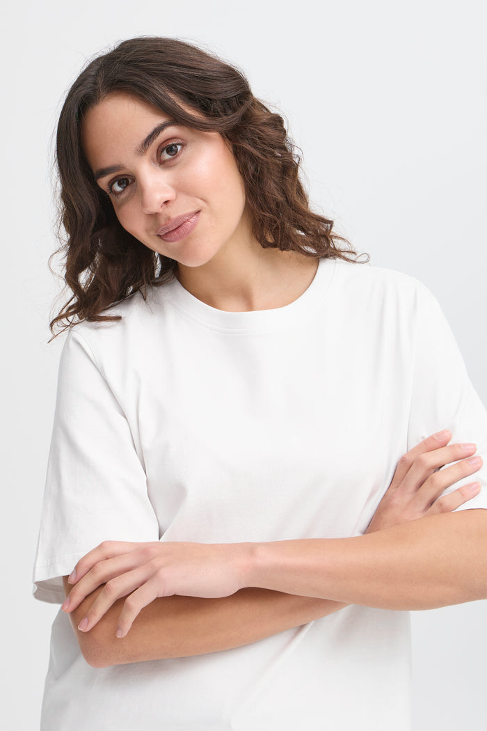 Zashoulder T-shirt wit