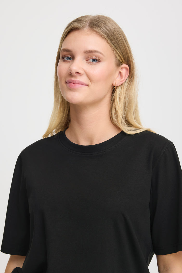 Zashoulder T-shirt zwart